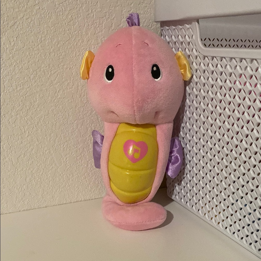 Pink and Yellow Plush Seahorse Toy